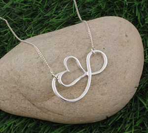 925 Sterling <b>Silver</b> Vintage Platinum Plated <b>Heart</b> Pendant Unisex Custom <b>Heart</b> Shaped <b>Necklace</b> Wholesale Jewelry Supplier - Product Image 6