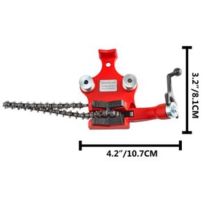 Morsa a catena da banco in acciaio resistente da 1/8 di pollice, capacità tubi 5 pollici, ganasce rivestite in neoprene per presa ottimale, design a vite, manovella - Product Image 6