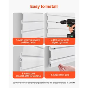 Modulaire Design PVC Blanc 2X4 pi Lambris de garage Solution de rangement facile - Product Image 6