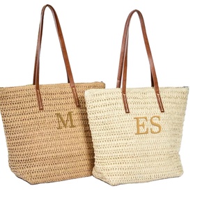 Custom <b>Name</b> Tote Bag One-shoulder Shopping Hand-woven Straw Bag Crochet Macrame Beach Bags Direct From Indian Supplier - Product Image 1