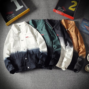 Doger Custom Embossed Men Denim <b>Jacket</b> Red Paint Streetwear Distressed Jean <b>Jackets</b> Men with Rivet and <b>Rhinestone</b> - Product Image 6