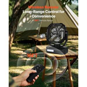 10400mAh Panel solar LED Linterna 7W 8 pulgadas Ventilador de camping con ventilador solar - Product Image 6