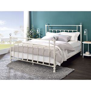 Letto matrimoniale in metallo con finitura Comet White - Product Image 6