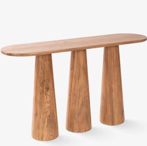 Table console moderne en bois de pin massif pour salon, hôtel, salle à manger, avec pieds arrondis - Product Image 3