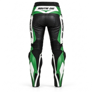 Pantalon de moto en cuir imprimé personnalisé pour femme, pantalon de course de motocross, pantalon de motard color block pour femme, vêtement d'extérieur pour la conduite - Product Image 4