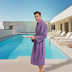 Elegant Finish Men's Bathrobe Terry 100% Cotton Breathable Plush Comfort Premium Everyday Stylish Winter Long Sleeve Home - Product Image 4