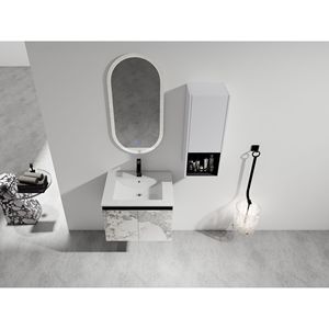 Mobile Bagno Sospeso da 24 Pollici con Lavabo in Ceramica e Armadietto Laterale, Ante con Chiusura Ammortizzata, Combinazione Mobiletto (Pacchetto KD) - Product Image 5