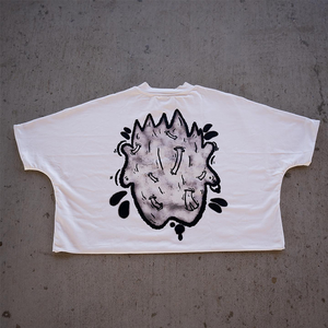 เสื้อยืดคอกลมทรงบ็อกซี่ แขนสั้น ผ้าฝ้าย สำหรับฤดูร้อน พิมพ์ลายอนิเมะแบบ DTG สกรีนลายตามสั่ง เสื้อยืดครอปผู้ชาย ดีไซน์เรียบง่าย - Product Image 1