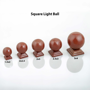 Traditional Mild Steel Ball Finials Modern Design Graphic Design for Stair <b>Railings</b> <b>Wall</b> <b>Mounted</b> Square Base Red Brown Finish - Product Image 2
