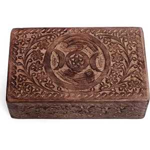 Boîte de rangement pour bijoux en bois sculptée à la main, motif famille d'éléphants, couvercle rectangulaire, boîte de rangement pour souvenirs, coffre de rangement de bureau - Product Image 6