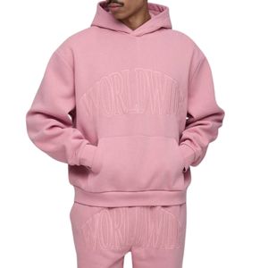 Conjunto Deportivo Unisex de Invierno, Sudadera Holgada de Algodón y Forro Polar, Pantalón de Doble Cintura, Ligero y Transpirable, OEM ODM - Product Image 3