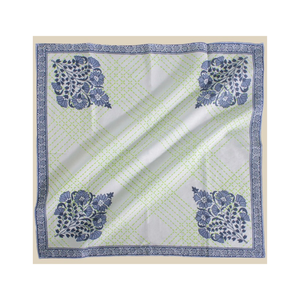 Exclusiva servilleta de algodón con estampado floral azul y blanco, 45x45 cm, 180 GSM, hecha a mano en India, para pedidos al por mayor y fiestas. - Product Image 4