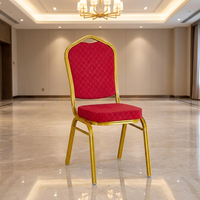 Chaises de banquet empilables robustes et indestructibles, garantie de 10 ans sur le cadre, revêtement rouge, sièges d'hôtel, prix de gros