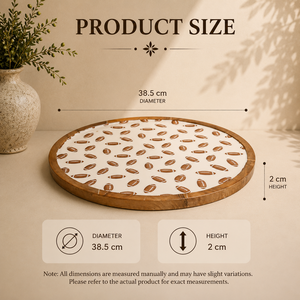 Artisan Crafted Football Pattern <b>Display</b> Tray Decorative Round Serving Board for Appetizers and Snacks and organizer tray - Product Image 2