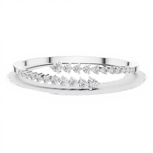Bracelet rigide de luxe en or blanc 18 carats plaqué rhodium avec diamants ronds de laboratoire tendance pour femme, idéal pour les fêtes, mariages, usage quotidien et bureau - Product Image 1