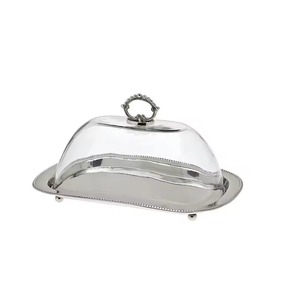 Hammered Design Dark Butter Dish Stylish Metal Butter <b>Storage</b> <b>Container</b> Perfect For <b>Kitchen</b> Dining And Table Serveware - Product Image 5