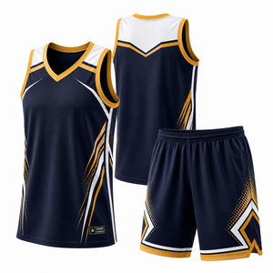 Ensemble d'uniformes de basketball personnalisés pour adultes, respirant, antibactérien, séchage rapide, grande taille, maillot d'été pour équipe complète, 100 % polyester - Product Image 2