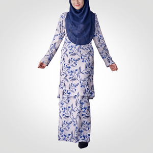 ชุดเดรสบาจูกูรุงลายดอกไม้แขนยาวแบบธรรมชาติสำหรับผู้หญิง SIPO Eid Borong มาเลเซีย ปั๋หาง มุสลิม เรียบร้อย ทรงตรง มีบราในตัว - Product Image 2