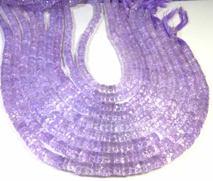 Top Quality <b>Pink</b> Amethyst Heishi Shape Beads 16"Strand Natural Amethyst Brazilian Beads 7mm Faceted Center <b>Drilled</b> Gemstone DIY - Product Image 3