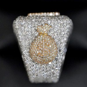 14k Solid Gold Lab Created VVS Moissanite Jewelry Customized Letter Party <b>Diamond</b> <b>Ring</b> for Women Moissanite <b>Rings</b> - Product Image 5