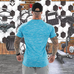 T-shirts de sport d'été pour hommes, vêtements de sport extensibles, vêtements de sport athlétiques, vêtements de fitness pour la salle de sport, t-shirt à manches courtes pour hommes - Product Image 5