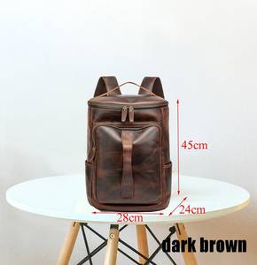 กระเป๋าเป้สะพายหลังหนังแท้กันน้ำ ป้องกันการโจรกรรม สไตล์วินเทจ สำหรับเดินทาง รุ่น LBP-0325 - Product Image 2