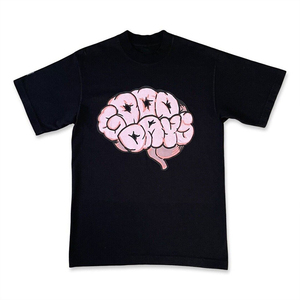 เสื้อยืดสตรีทแวร์พิมพ์ลายพัฟฟ์สำหรับผู้ชาย ผลิตตามสั่งจากโรงงาน OEM ผ้าฝ้ายทรงโอเวอร์ไซส์ ดีไซน์โลโก้ 3 มิติแบบนูน - Product Image 1