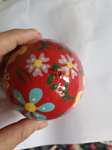 Adornos Navideños de Plástico, Bolas Redondas Colgantes con Patrones Rojos y Verdes, Decoraciones Festivas - Product Image 4