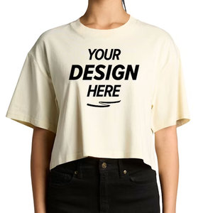 T-shirt court pour femme, couleur unie, manches courtes, col rond, en maille côtelée extensible, décontracté pour le quotidien - Product Image 4