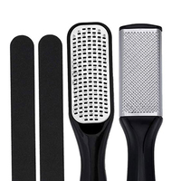 Kit de Pédicure Luxe en Acier Inoxydable, Outils de Soin des Pieds et Manucure, Éliminateur de Peaux Mortes, Emballage Individuel pour Adulte, 5 en 1, Vente Chaude