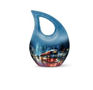 Urna Funeraria de Aluminio en Forma de Lágrima con Cruz Decorativa, Urna Conmemorativa de Metal para Cenizas Humanas con Bolsa de Terciopelo Gratis - Product Image 5