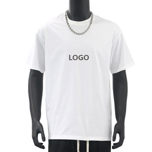 T-shirt à manches courtes en twill lourd 200g, impression numérique personnalisée du logo sur le devant, col en polyester/coton, respirant, séchage rapide, pour homme - Product Image 2