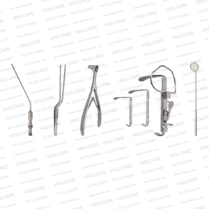 Set Básico de Panendoscopia con Laringoscopios Kleinsasser, Abrebocas McIvor, Copa Microlaringea, Pinzas, Tijeras y Tubos de Succión - Product Image 3