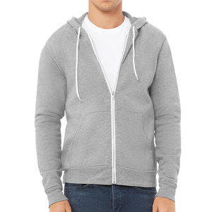 Wholesale Custom <b>Men's</b> Zip-up Hoodie 100% Cotton Zipper for Winter Fleece <b>Cardigan</b> Streetwear Pocket Front Display - Product Image 3