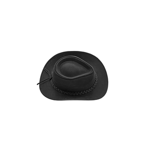 Wholesale Unisex Distressed Black Leather Cowboy <b>Hat</b> Waterproof <b>Western</b> Rider <b>Hat</b> Travel Sun Cap Custom Band and Logo - Product Image 5