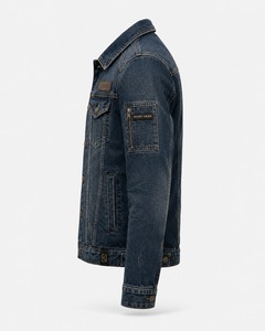 Veste en jean pour homme de haute qualité, tissu en denim de coton, vêtement d'extérieur élégant et décontracté, coupe confortable pour un usage quotidien et la mode urbaine - Product Image 3