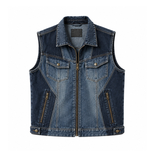 Gilet en jean court personnalisé pour femme avec poches poitrine, production en gros pour boutiques de mode indépendantes - Product Image 5