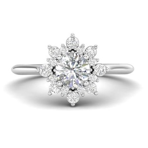Anillo de Compromiso Romántico con Diamante de Corte Brillante Redondo, Oro Rosa, Joyería de Diamantes Naturales Certificados por GIA para Mujer - Product Image 3
