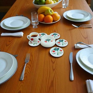 Posavasos de Mármol con Incrustaciones Florales Hechos a Mano, Arte de Agra, Decoración Elegante para Mesa, Juego de Regalo - Product Image 3
