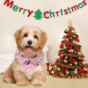 Personalized <b>Christmas</b> Bandana <b>Red</b> <b>Green</b> Holiday Dog Scarf Custom Printed Pet Neckwear - Product Image 5