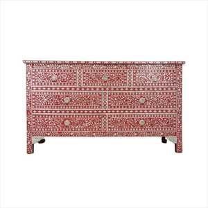 Mesitas de Noche Extensibles con Cajones y Armarios con Incrustaciones de Hueso y Diseño Floral Antiguo - Para Uso en Hogar, Hotel o Apartamento - Product Image 4
