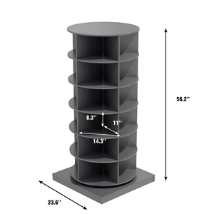 <b>Grey</b> 360 Degree Rotating 6-Layer Shoe Rack Premium Shoe <b>Cabinet</b> - Product Image 6