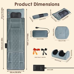 Tappetino Massaggiante Shiatsu a 9 Modalità per Tutto il Corpo con Supporto Lombare Gonfiabile e Terapia del Calore per Massaggiatori di Schiena, Fianchi e Gambe - Product Image 6