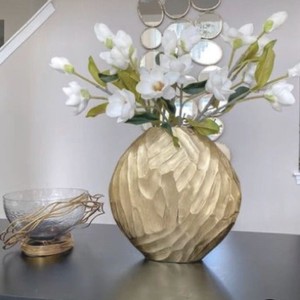 Handcrafted Engraved Steel Pedestal Vase with Handles Antique <b>Silver</b> Decorative Centerpiece Home Hotel <b>Table</b> Decor Gift Item - Product Image 2