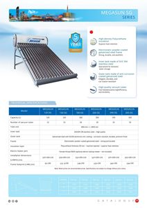 Chauffe-eau solaire Megasun 400L à tubes sous vide en acier inoxydable, thermosiphon passif, utilisation extérieure - Product Image 2