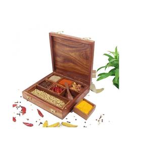 Boîte à épices hexagonale 9 compartiments avec cuillère – Meilleure vente : Boîtes à fruits secs en bois pour la maison et la cuisine – Produit phare - Product Image 4