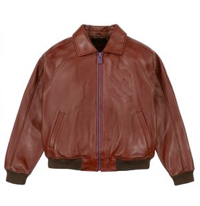 Men's PU Leather Fashion <b>Jackets</b> Winter Casual Zipper Overcoats Breathable and Waterproof Cow Skin Top Clothes Plus Size - Product Image 3