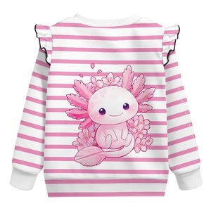 Sudaderas con cuello redondo y volantes gráficos para niños, lindas, suaves, ligeras, de manga larga, informales, para salir, para primavera - Product Image 2