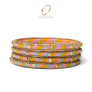 Bracelets en verre kashmiri multicolores fantaisie pour femmes, design en cristal, pour mariage, festival, bijoux indiens - Product Image 3