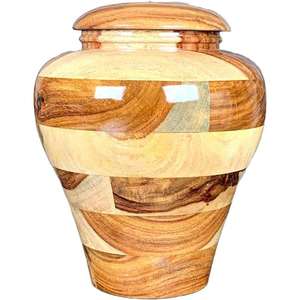 Handmade Wooden Cremation Urn Wooden <b>Ashes</b> <b>Casket</b> with Lid Custom Color Funerary Memorial Container Adult Use - Product Image 3